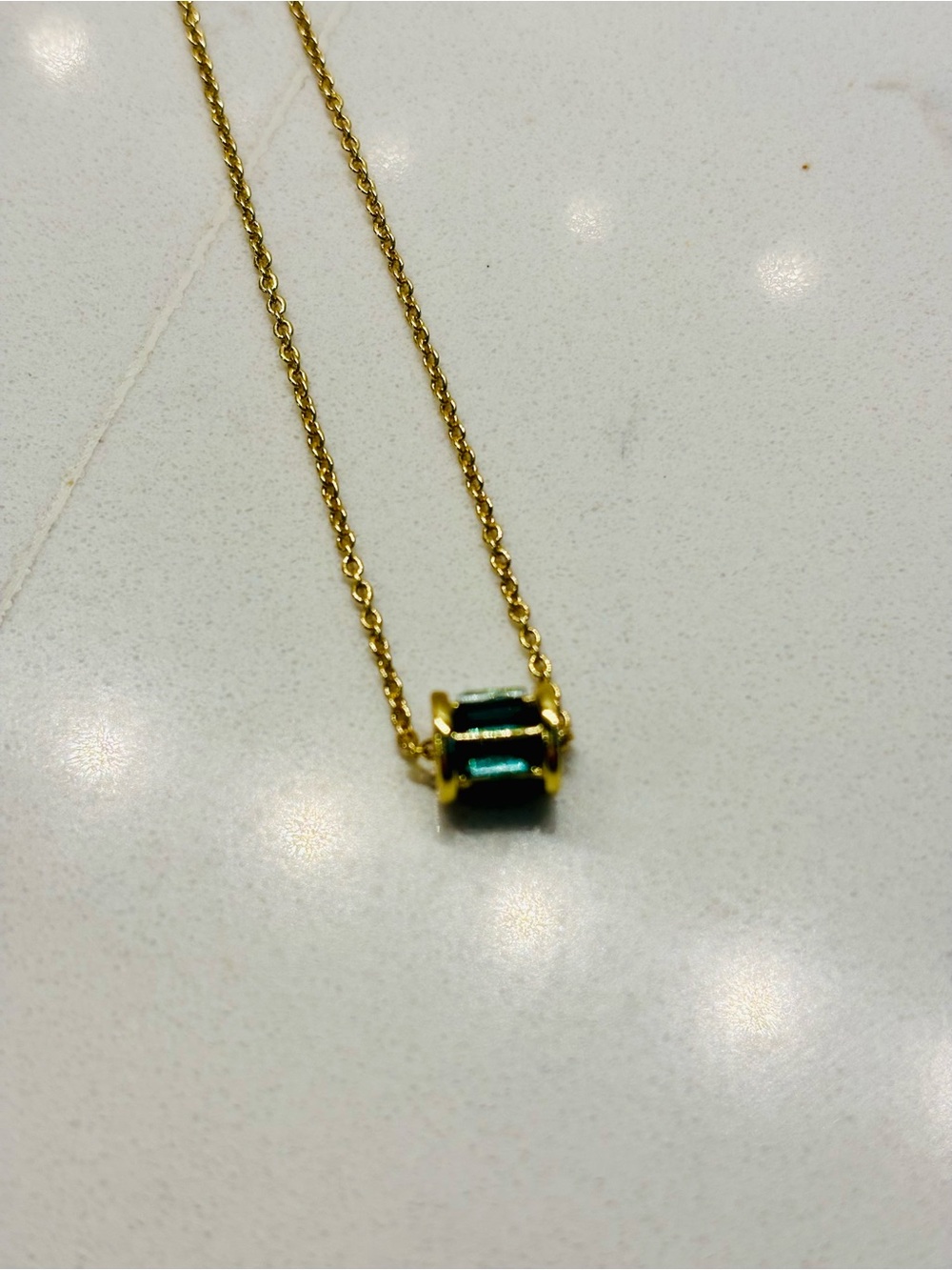 BaubleBar Blue Zirconium & Gold Spinner Charm Necklace
